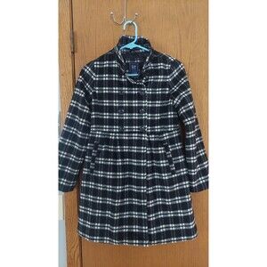 Gap Kids Black and White Plaid Peacoat youth XL